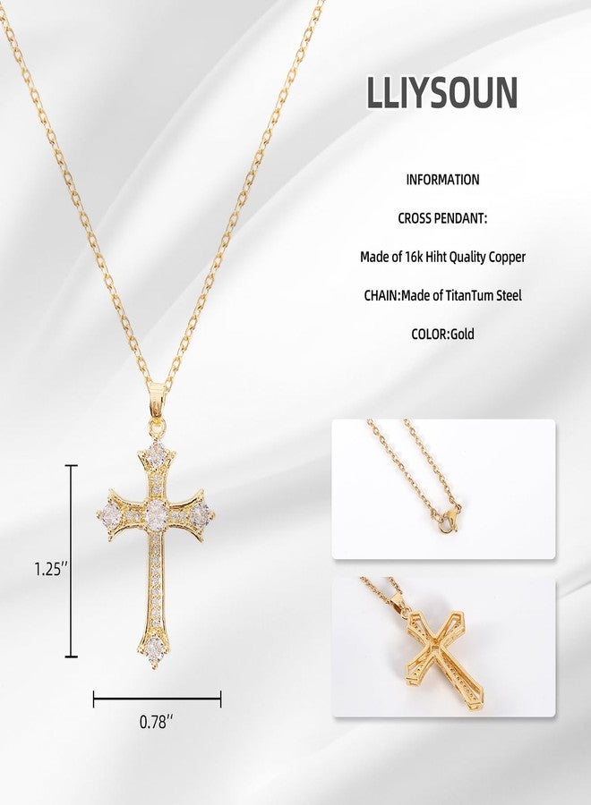 LLIYSOUN Cross Necklaces for Women Jewelry Necklaces for Women 16K Gold Plated Cross Pendant CN16 - Image 3